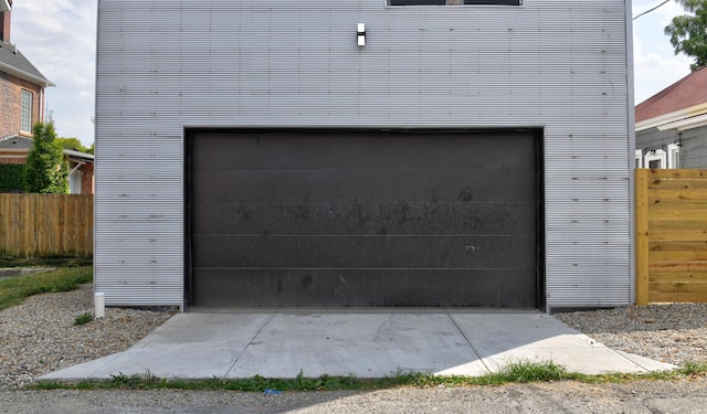 view of garage