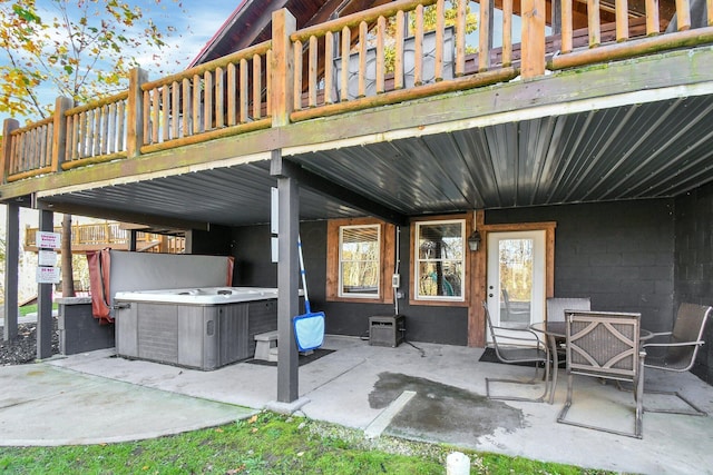 14485 Jack Run Rd, Rockbridge, OH 43149 - view of patio featuring a hot tub
