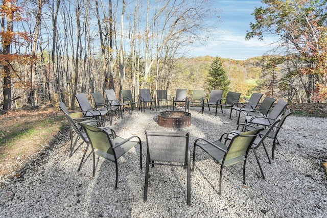 14485 Jack Run Rd, Rockbridge, OH 43149 - view of patio / terrace with a fire pit