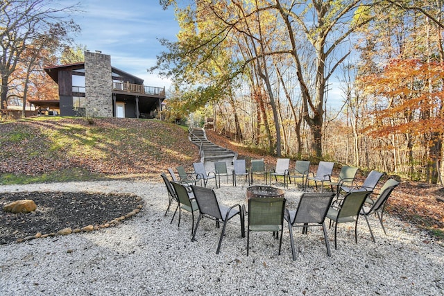 14485 Jack Run Rd, Rockbridge, OH 43149 - view of patio featuring a fire pit