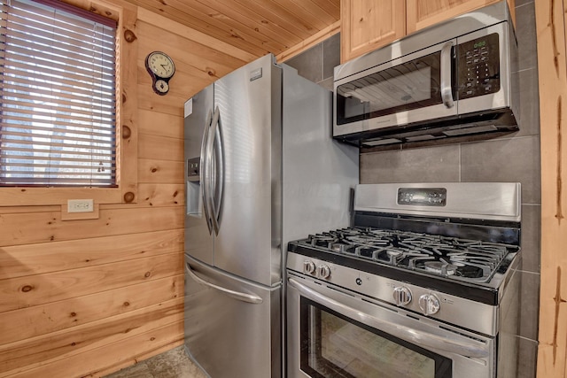 14485 Jack Run Rd, Rockbridge, OH 43149 - kitchen featuring appliances with stainless steel finishes and wood ceiling