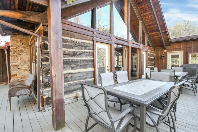 14485 Jack Run Rd, Rockbridge, OH 43149 - wooden deck with outdoor dining area