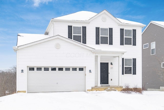 view of front of home featuring a garage