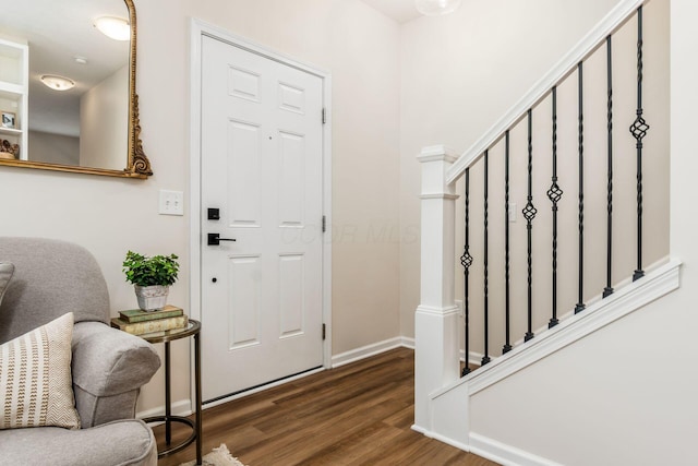 foyer featuring dark hardwood / wood-style flooring