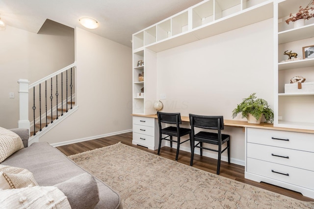 office featuring dark wood-type flooring