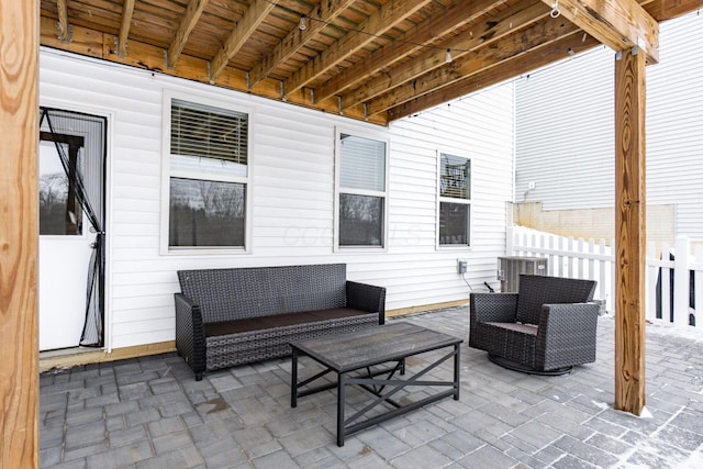 view of patio / terrace with an outdoor living space