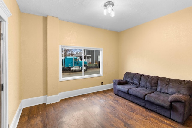 living room featuring dark hardwood / wood-style flooring