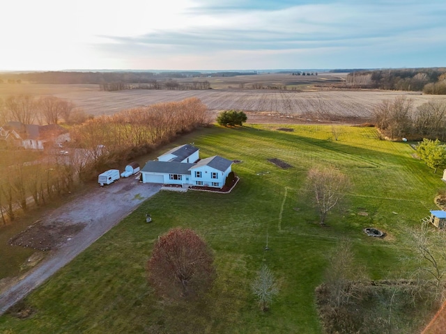 aerial view featuring a rural view