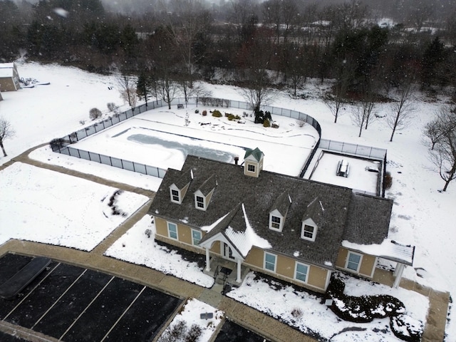 view of snowy aerial view