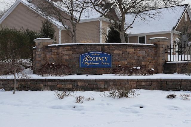 view of community sign