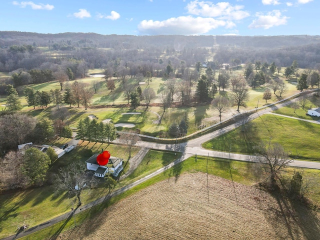 aerial view with a rural view