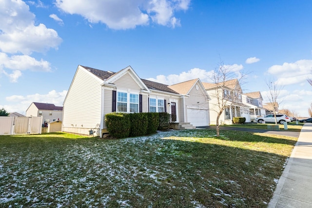 view of front of home with a front lawn