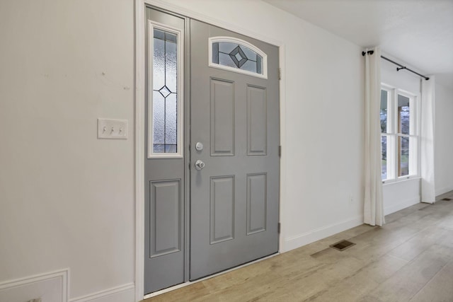 entryway featuring light wood-type flooring