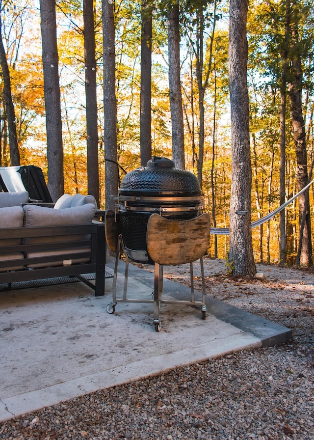 view of patio / terrace with a grill and an outdoor hangout area