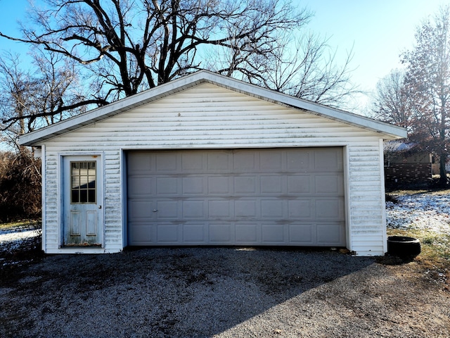 view of garage