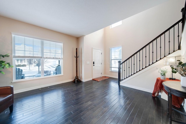 entryway featuring dark wood-type flooring