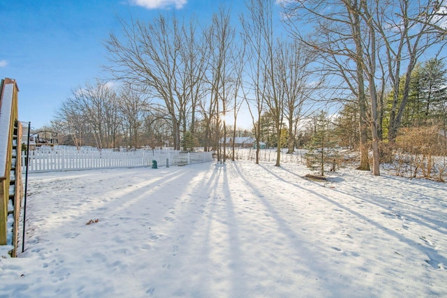 view of snowy yard