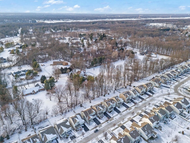 view of snowy aerial view