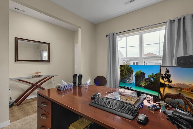 home office featuring light wood-type flooring