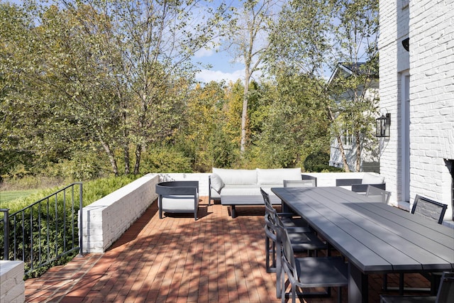 deck with an outdoor hangout area