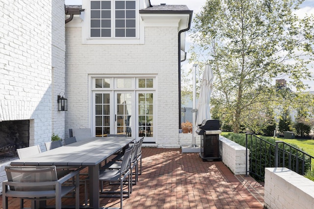 view of patio with grilling area