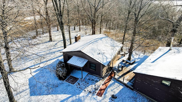 view of snowy aerial view