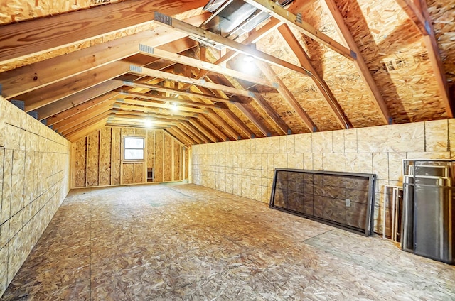 view of unfinished attic