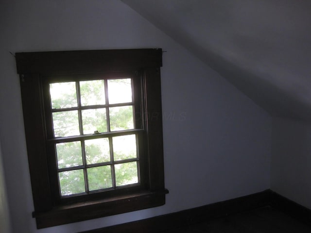 bonus room with lofted ceiling