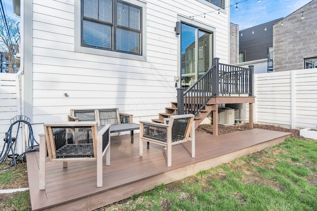 wooden terrace with central AC