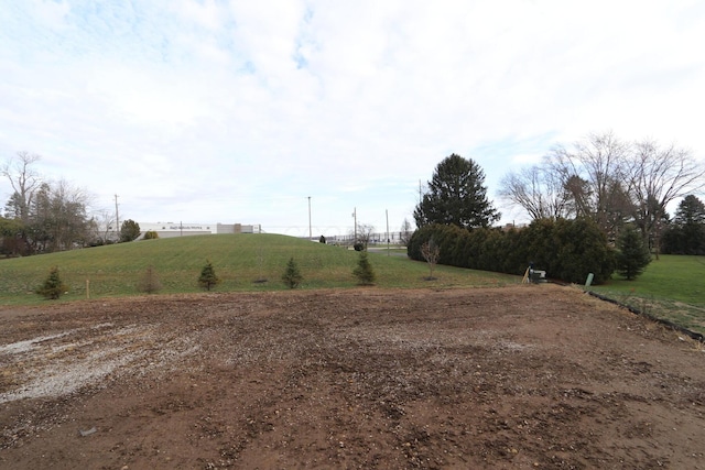 view of yard with a rural view