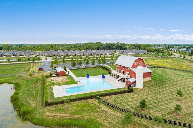 8285 Canopy Glen Dr, Plain City, OH 43064 - aerial perspective of suburban area featuring a pool
