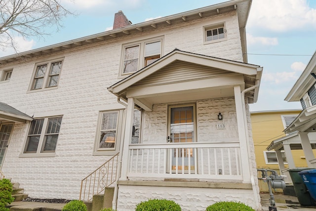 view of front of property with a porch