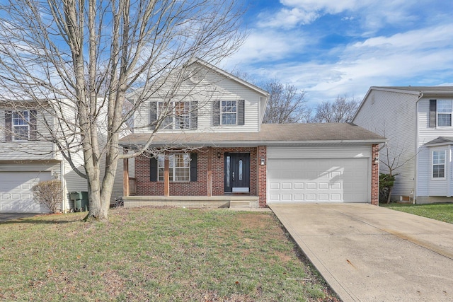 front of property featuring a front yard and covered porch