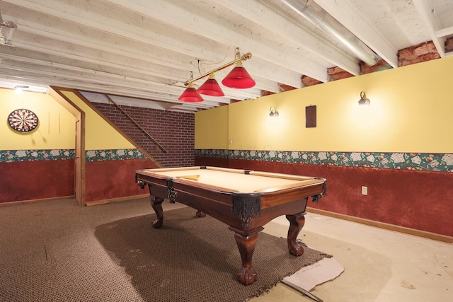 playroom with billiards