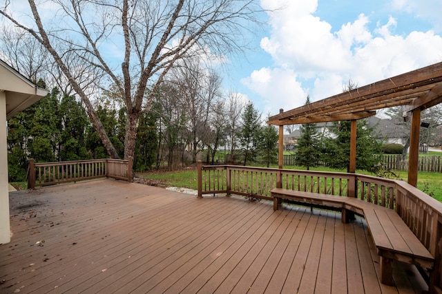 wooden terrace featuring a pergola