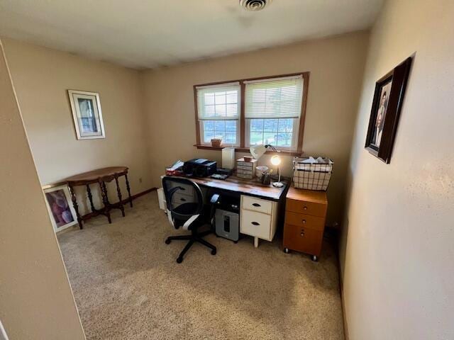 view of carpeted office