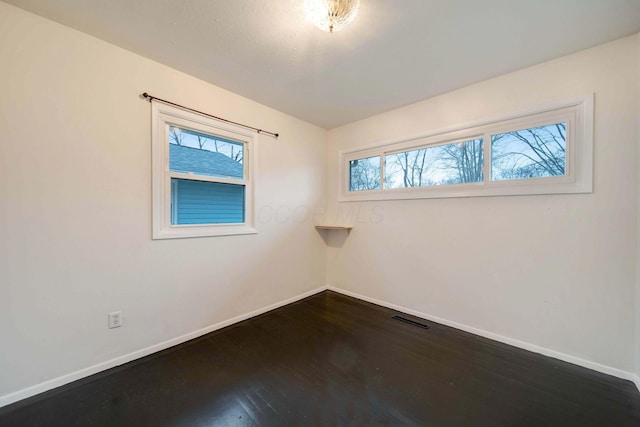 spare room featuring wood-type flooring