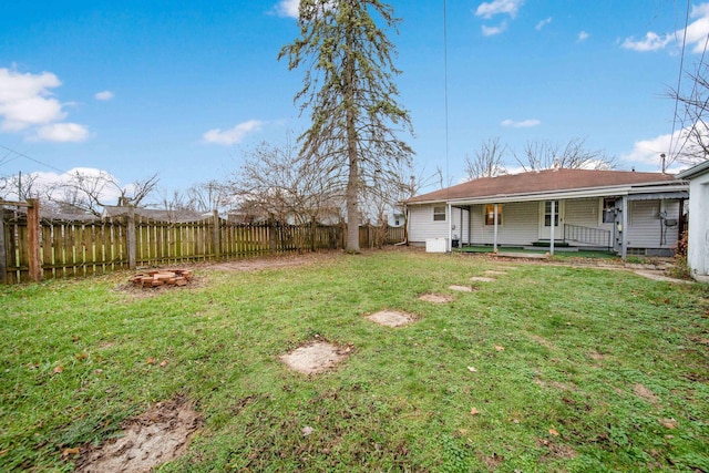 view of yard featuring a porch