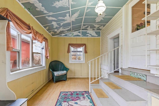 interior space with lofted ceiling