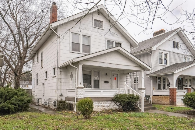 view of front of house with covered porch