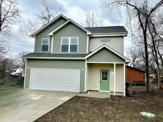 view of front of home featuring a garage