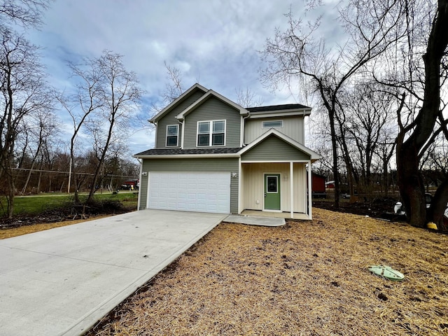 view of property with a garage