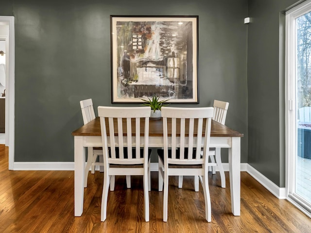 dining room with hardwood / wood-style floors