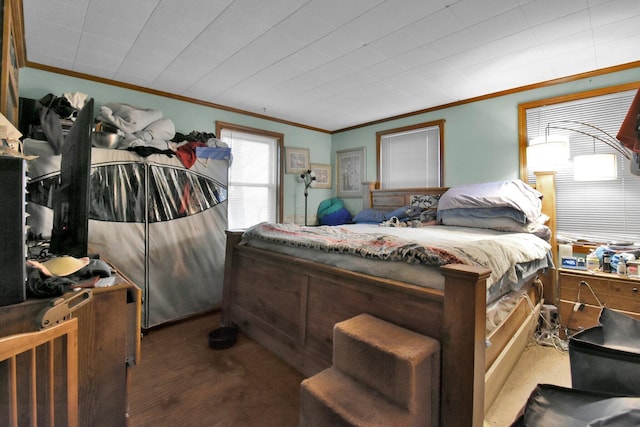 4417 Beechgrove Rd, Bucyrus, OH 44820 - bedroom with crown molding and dark wood-type flooring