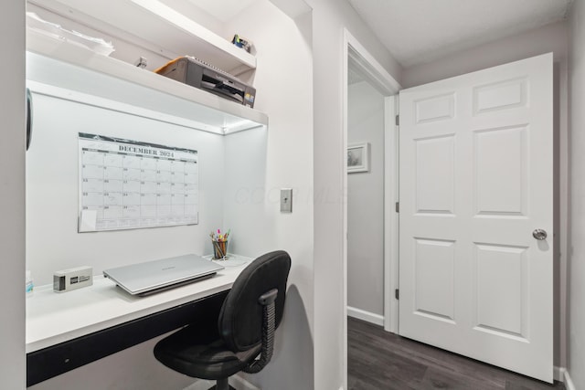 office featuring dark wood-type flooring