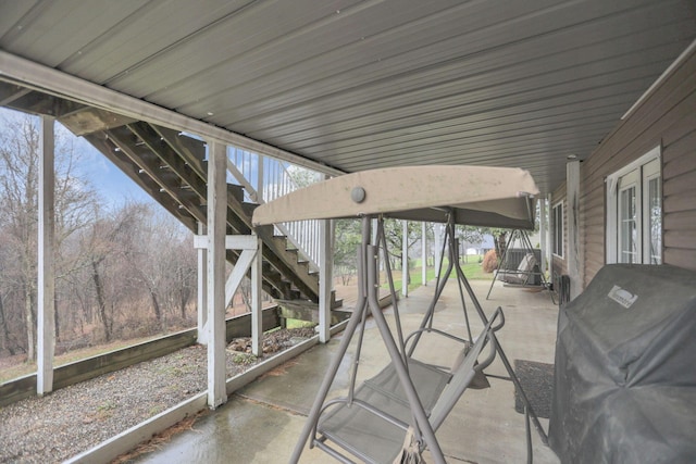 view of patio featuring grilling area