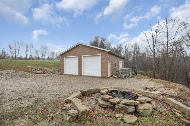 view of garage