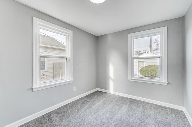 carpeted spare room with plenty of natural light