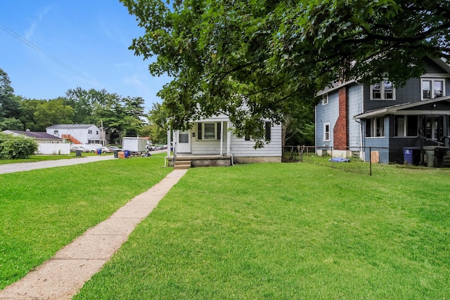 exterior space with a front yard