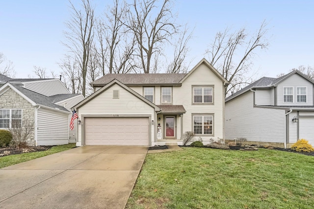 view of front property with a front lawn